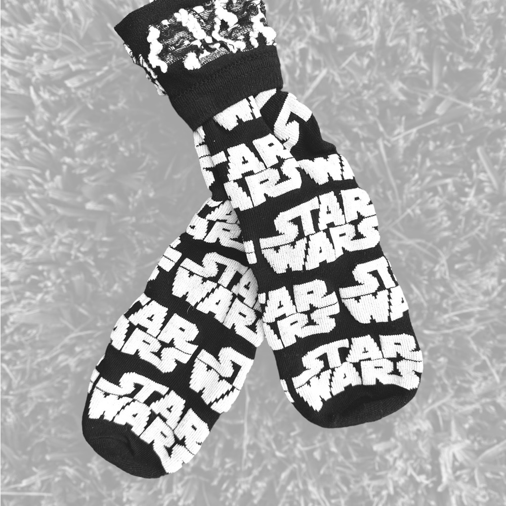 Black and white Star Wars socks size: medium